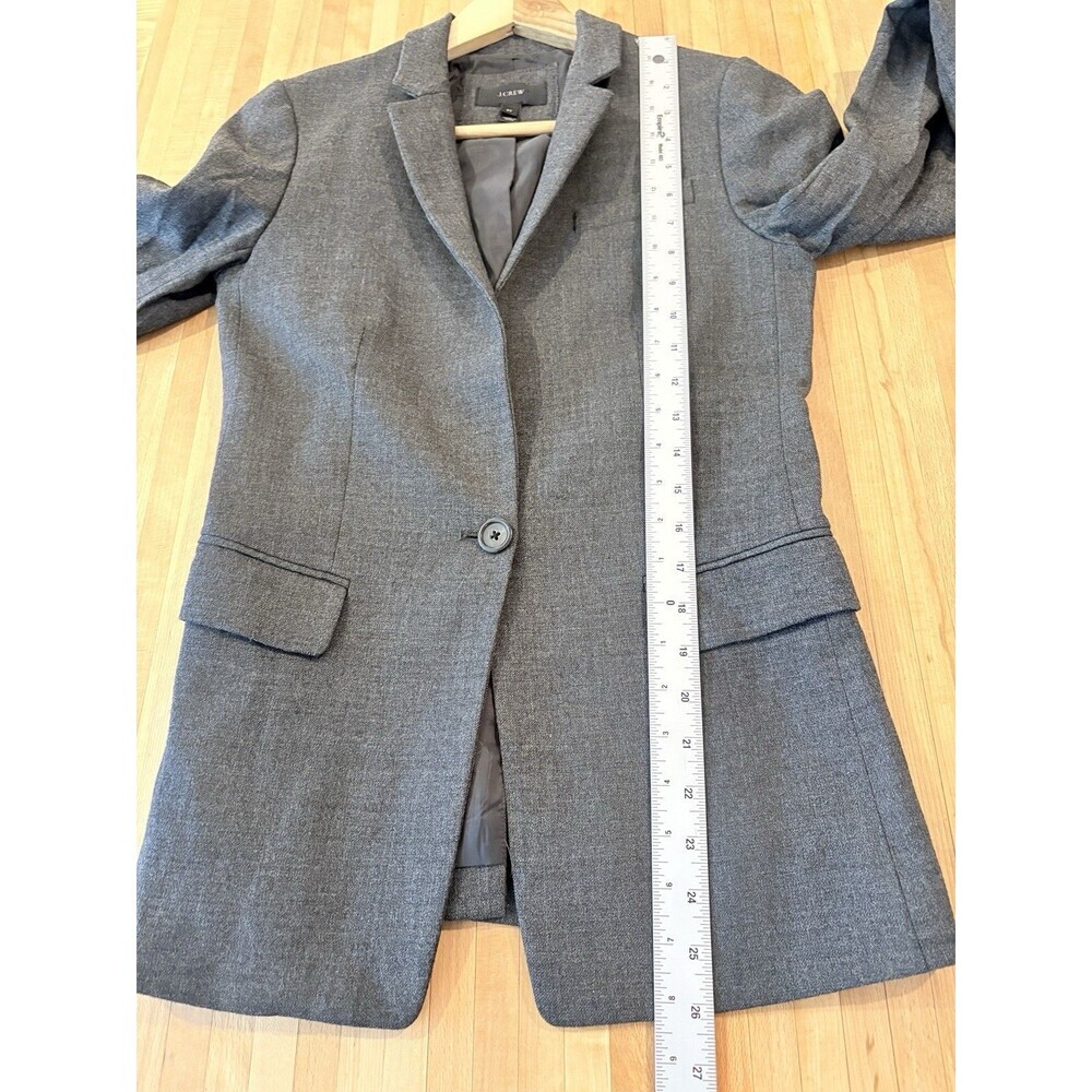 J. Crew Gray Wool Blend Blazer Women’s 2 Tall One Button Jacket Preppy Classic - Picture 6 of 6